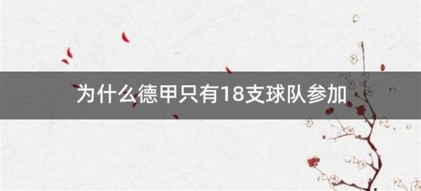 为什么德甲只有18支球队