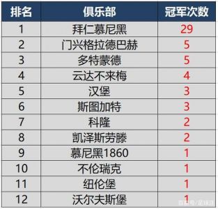 历届德甲冠军(掌握德国足球最高荣誉的球队们)