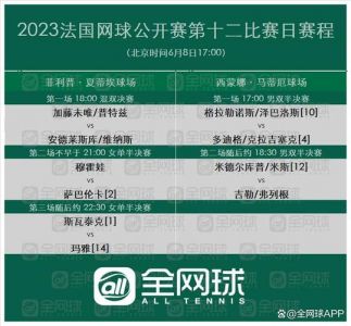 2023年法网决赛时间