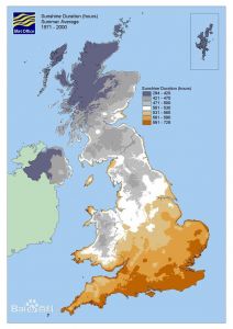 英国海滨城市布莱顿冬天降水量