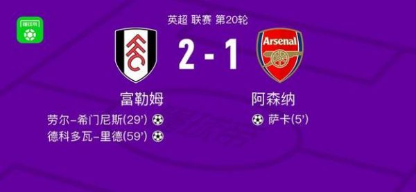 富勒姆2-1阿森纳全场数据