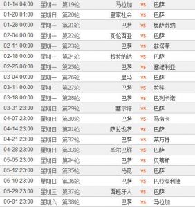 求今年西甲联赛的全部赛程,复制的也可以。
